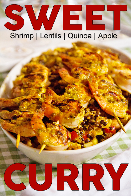 Curried Shrimp with Lentils, Quinoa and Apple