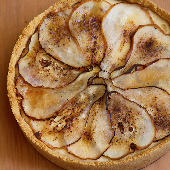 Maple Cheesecake with Charred Pear Slices