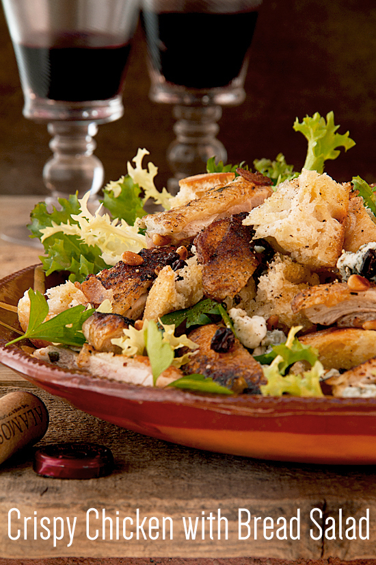 ﻿﻿Crispy Chicken with Bread Salad