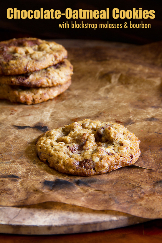 Chocolate-Oatmeal Cookies with Blackstrap Molasses and Bourbon