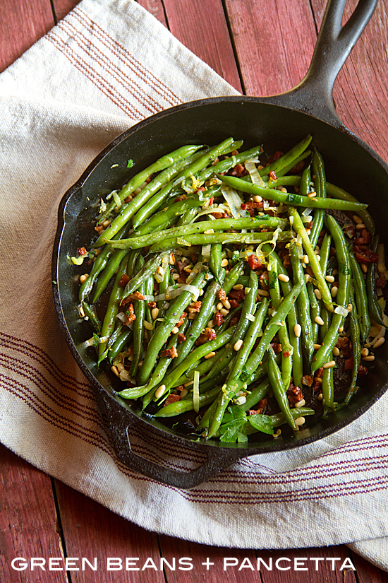 Sautéed Green Beans with Pancetta and Pine Nuts