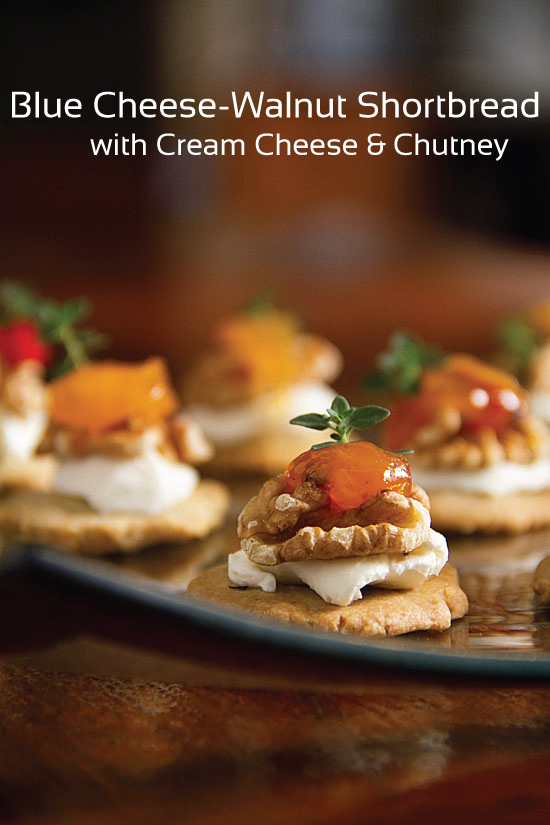 Blue Cheese-Walnut Shortbread with Chutney