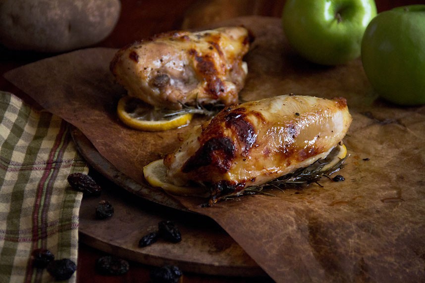 Honey-Glazed Chicken Breasts with Apple-Potato Purée