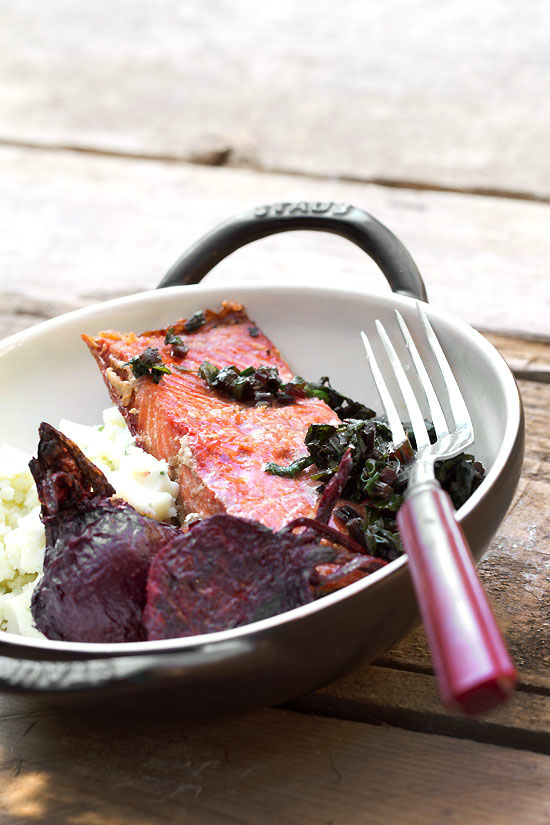 Roast Salmon and Beets