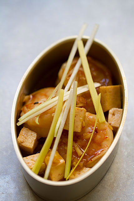 Shrimp and Tofu Stir-Fry with Leeks