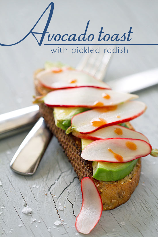 Avocado Toast with Pickled Radish