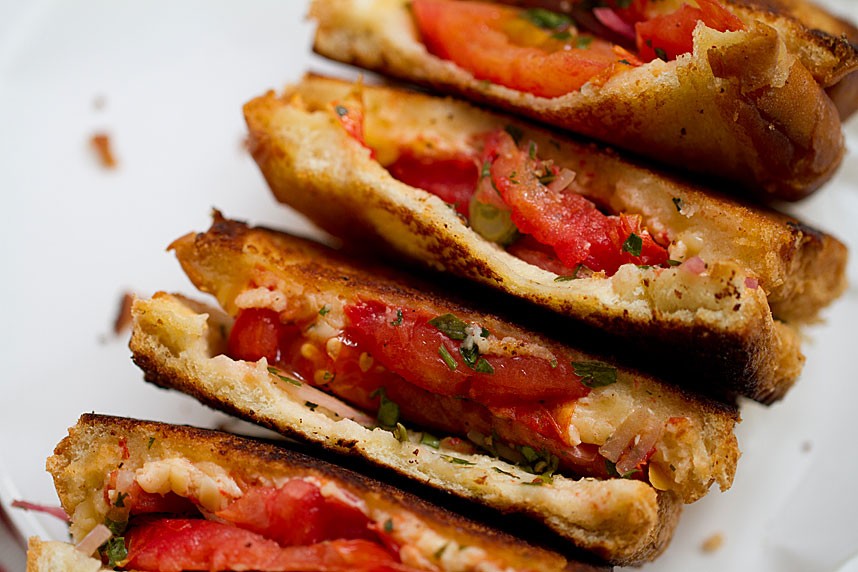 Grilled Cheese with Marinated Tomatoes