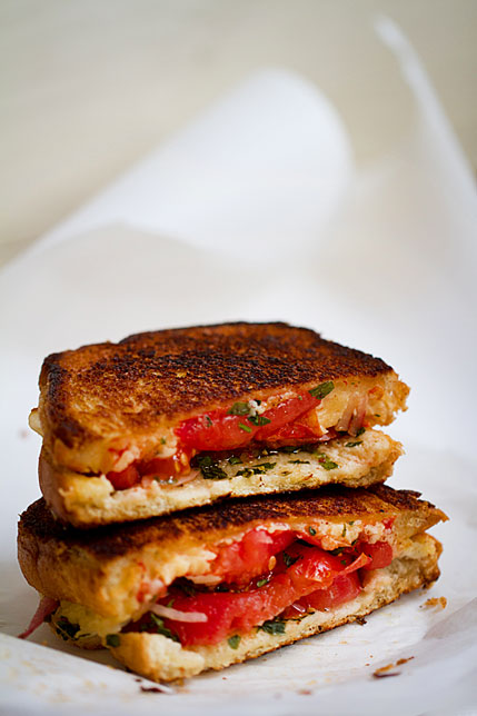 Grilled Cheese with Marinated Tomatoes