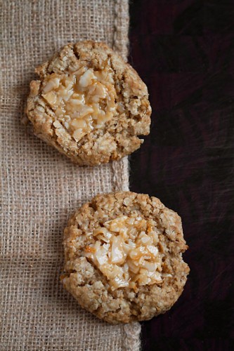 Oatmeal Cookies with Coconut Toffee