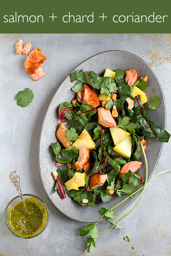 Stove Top Smoked Salmon Salad with Swiss Chard