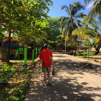 Big Corn Island walking by Arenas Beach Hotel