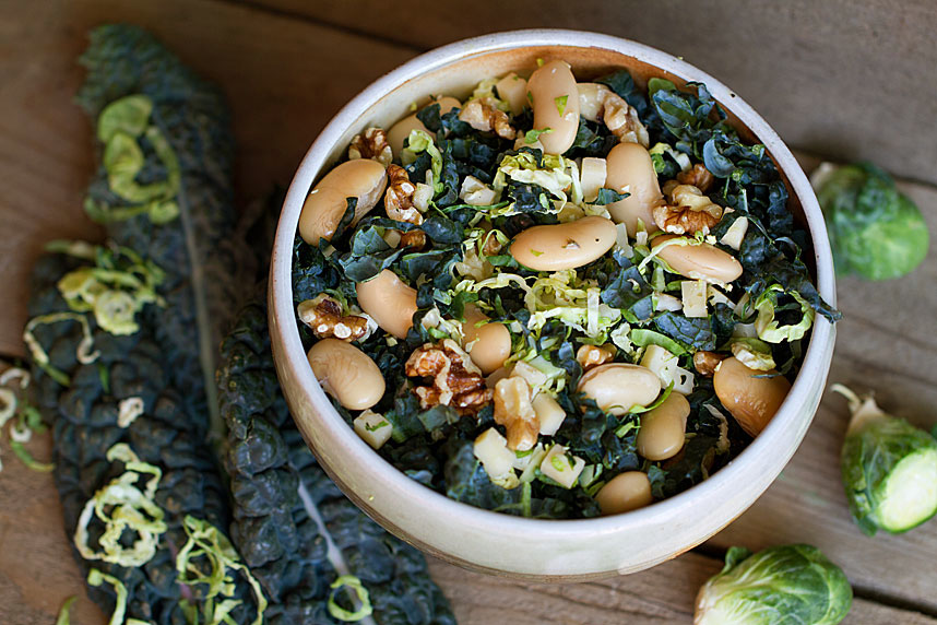 Black Kale, Brussels Sprouts, & White Bean Salad