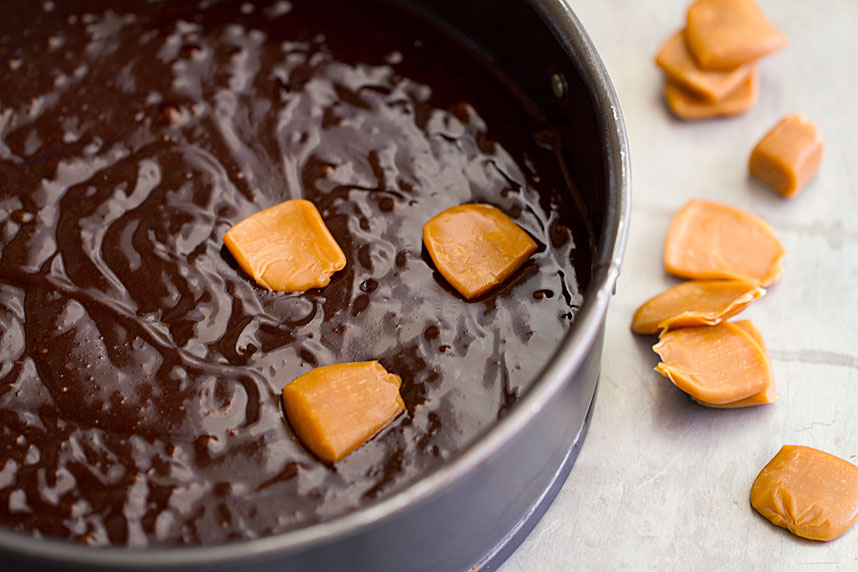 Chocolate 1-2-3-4 Cake with Caramel