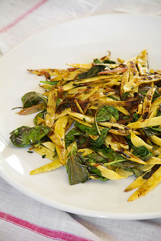 Charred Yellow Wax Beans with Basil