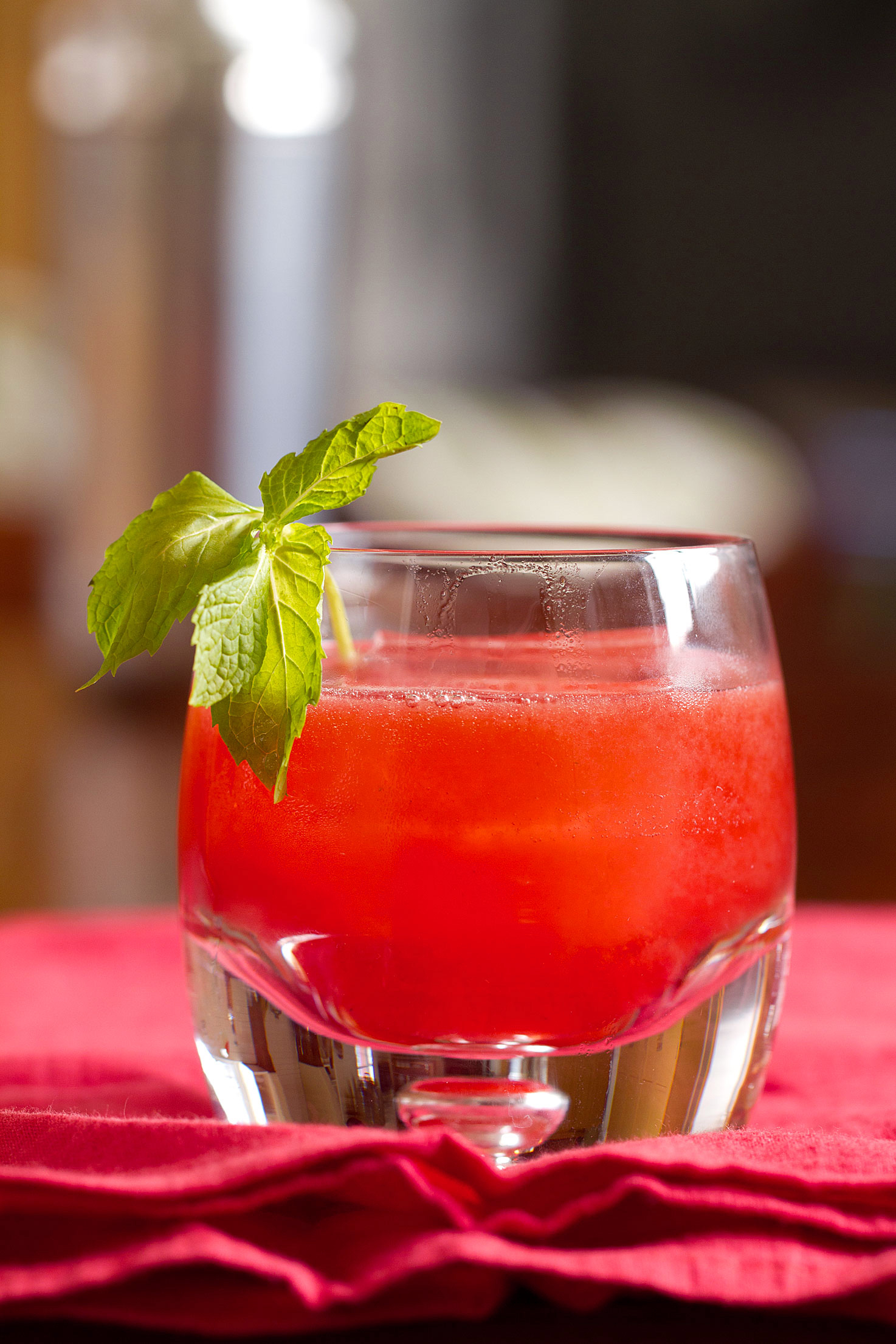 Summer Bourbon Cocktail with Raspberries