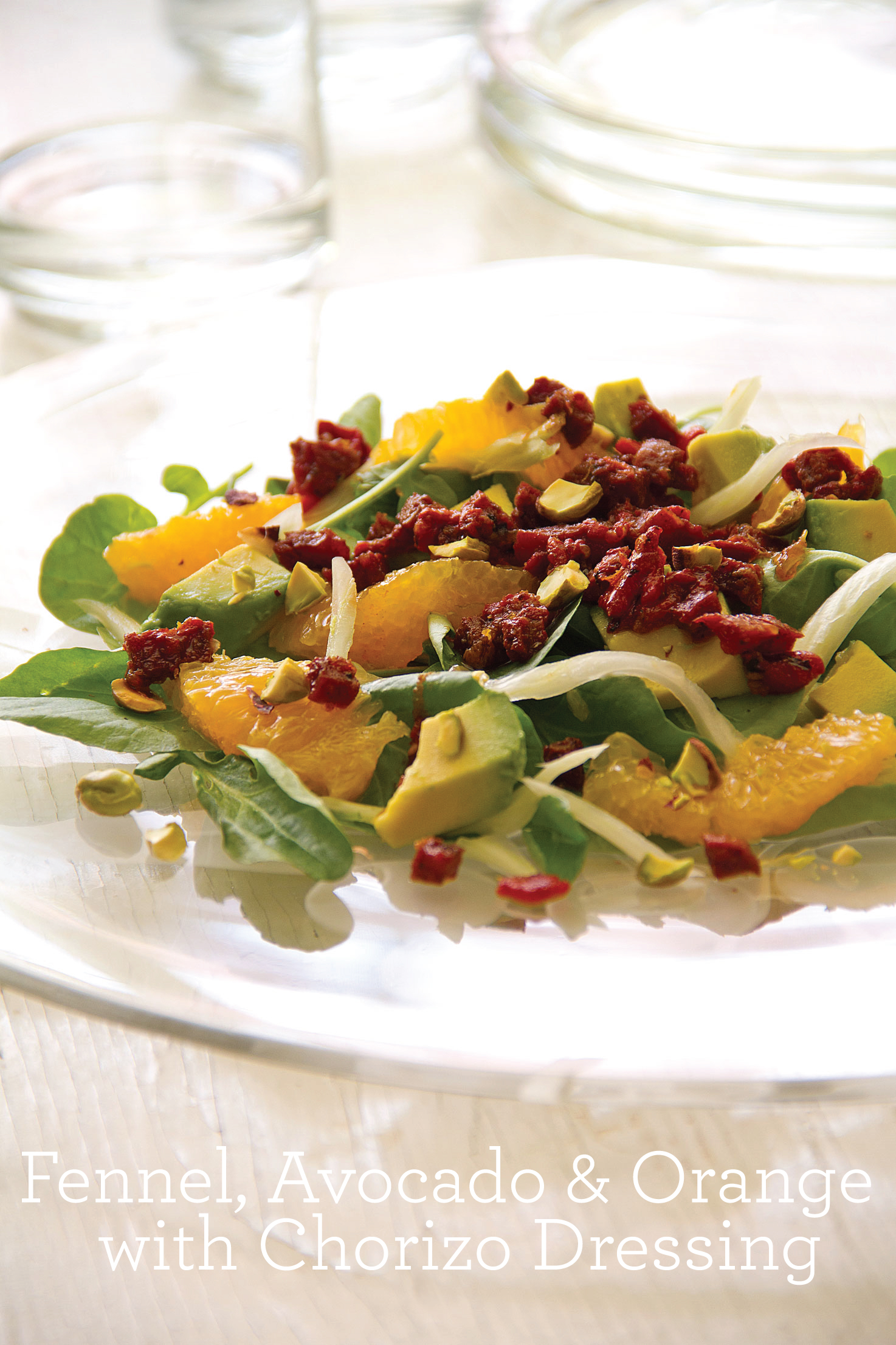 ﻿﻿Fennel, Avocado and Orange with Chorizo Dressing