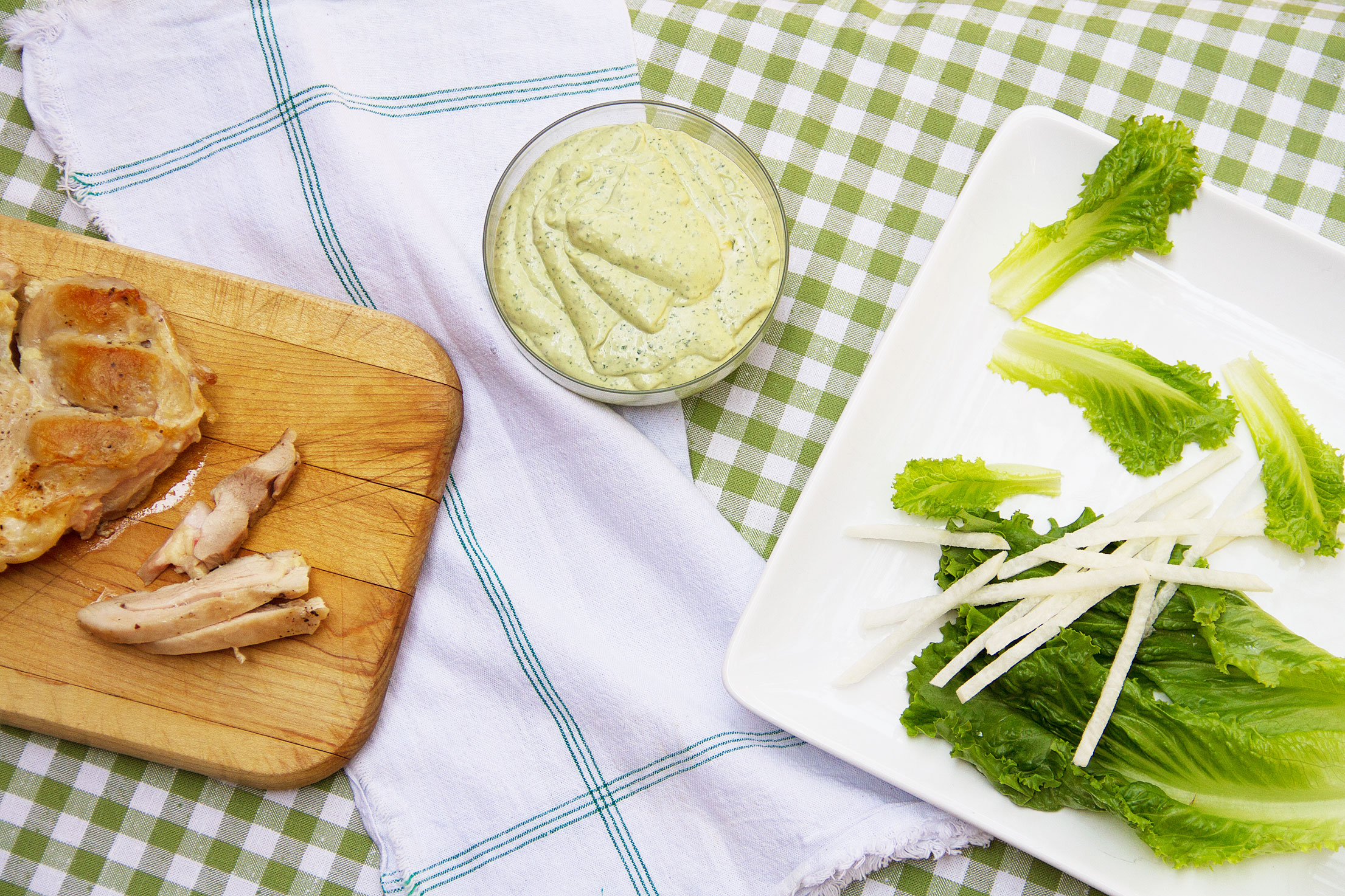 Chicken and Jicama Salad with Green Goddess Dressing