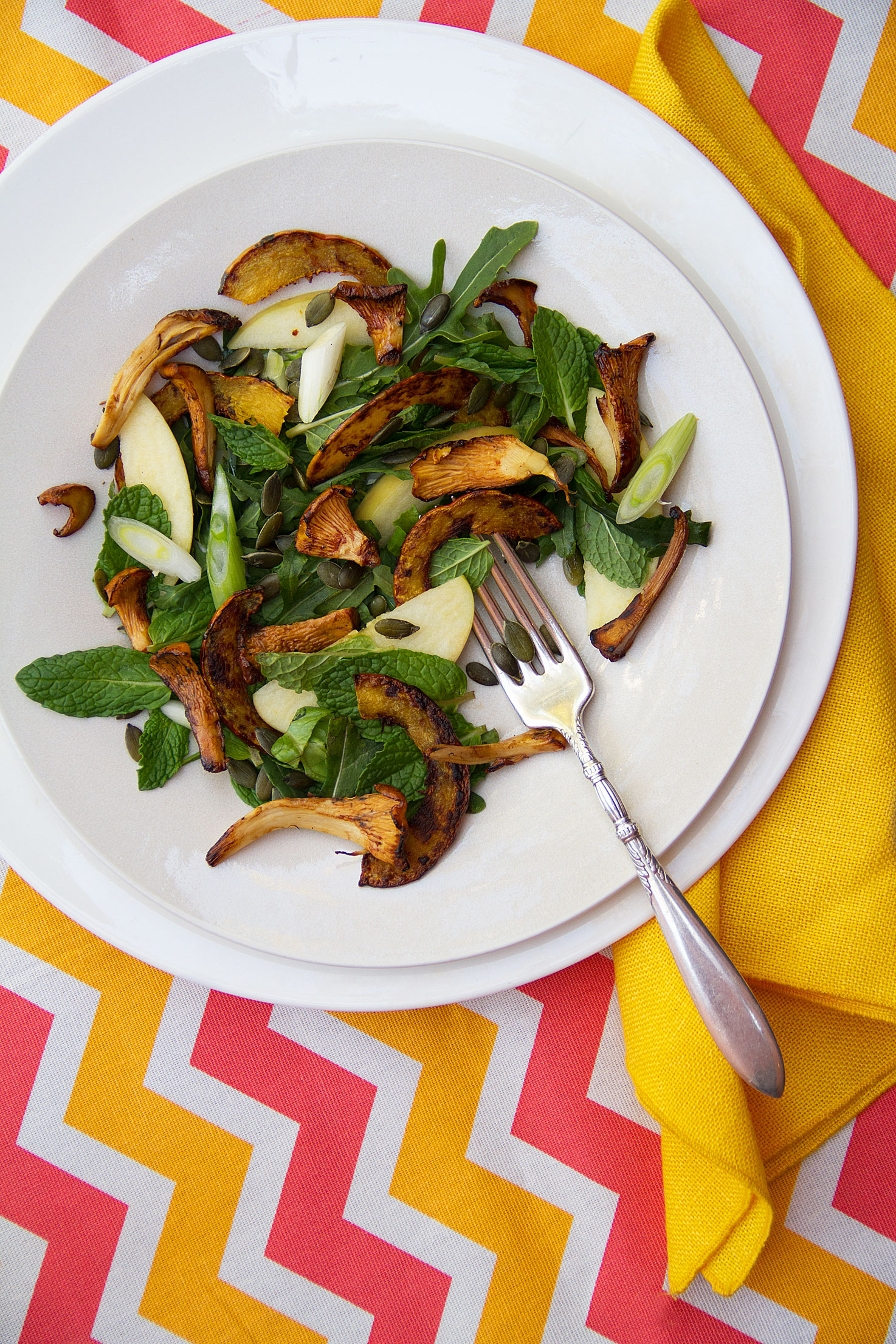 Delicata Squash, Chanterelle Mushroom and Apple Salad