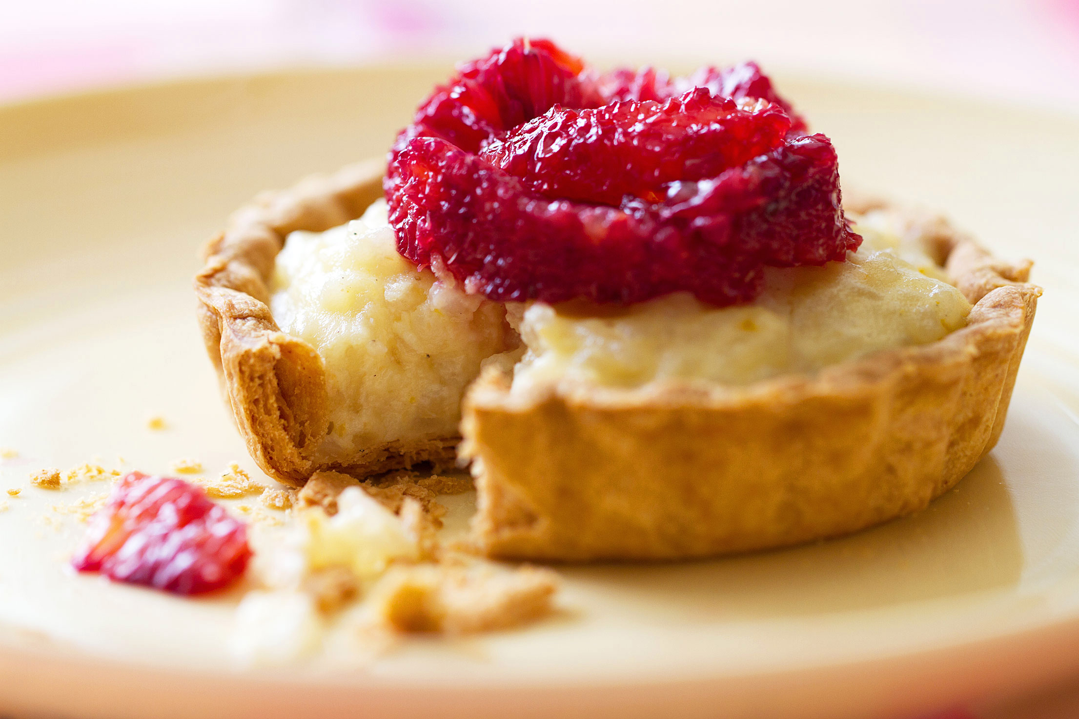 Rice Pudding Tarts with Cardamon and Blood Oranges