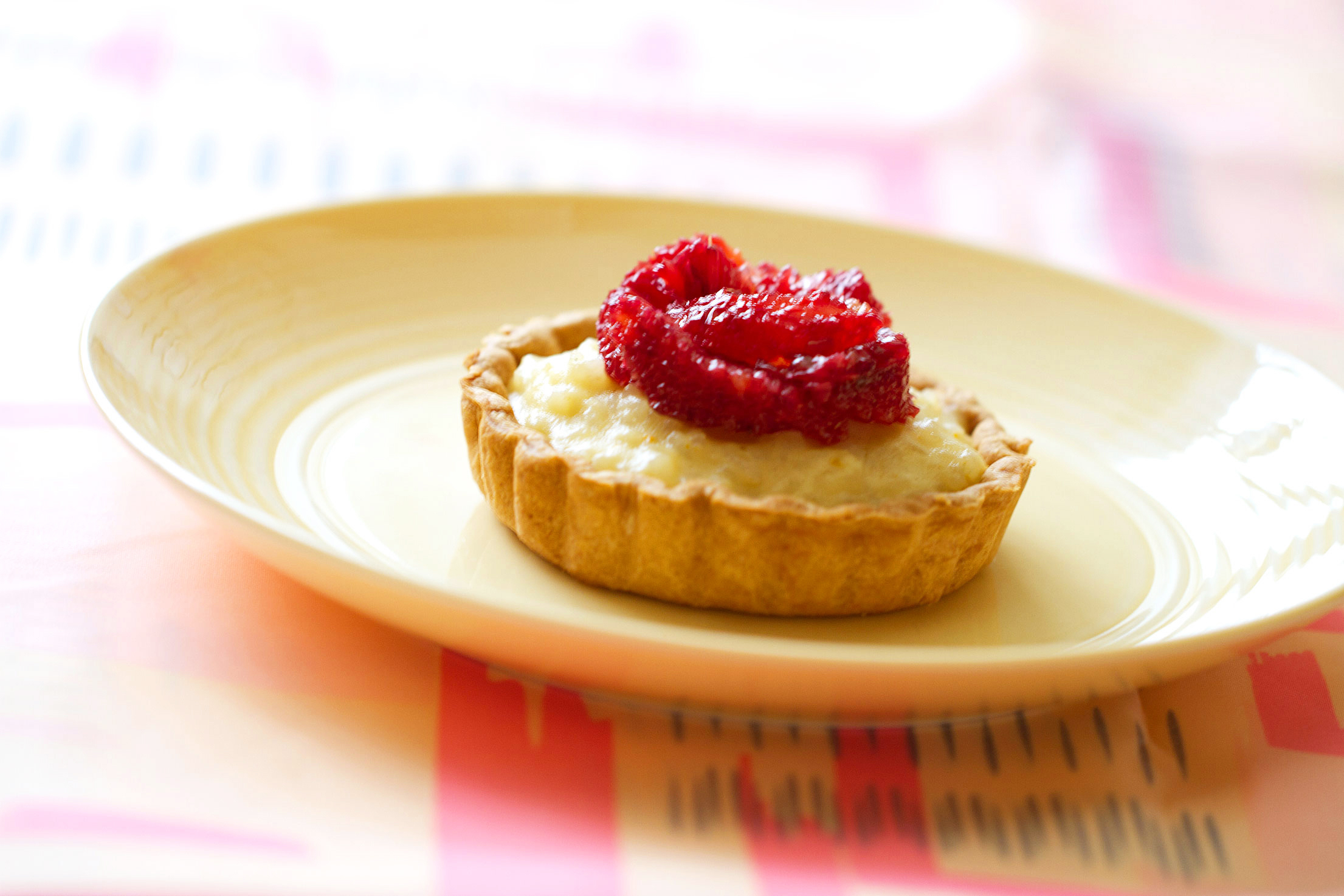 Rice Pudding Tarts with Cardamon and Blood Oranges