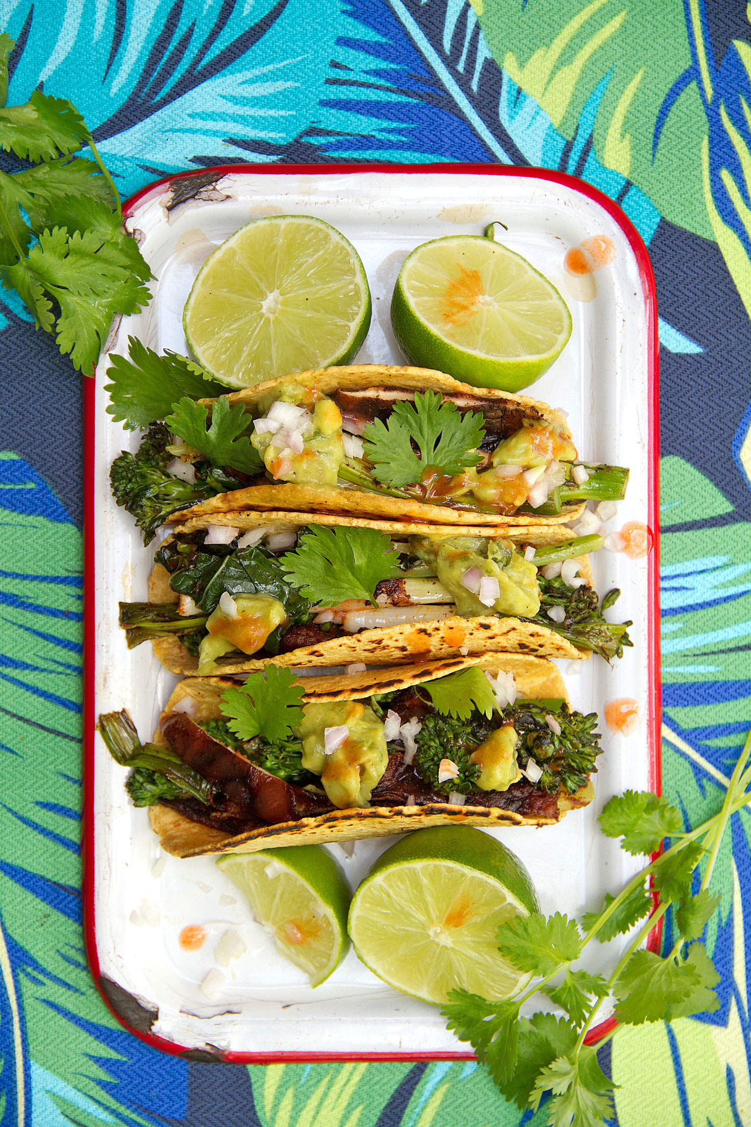 Grilled Broccolini and Shiitake Tacos