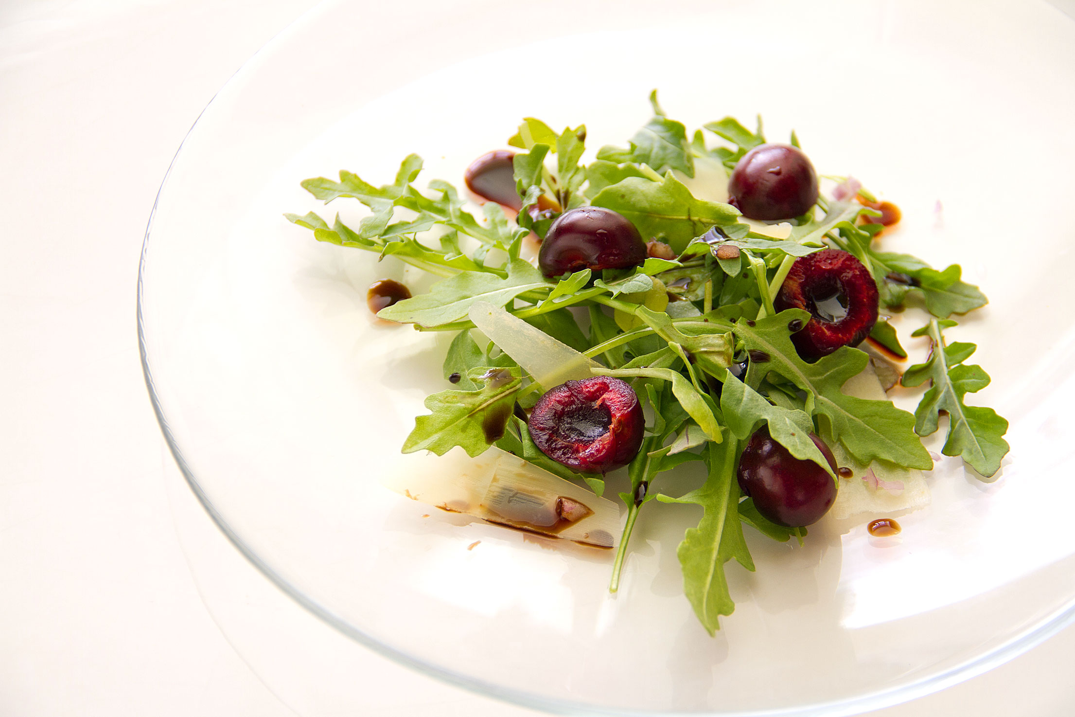 Cherry Vinaigrette for a Simple Salad of Arugula and Manchego