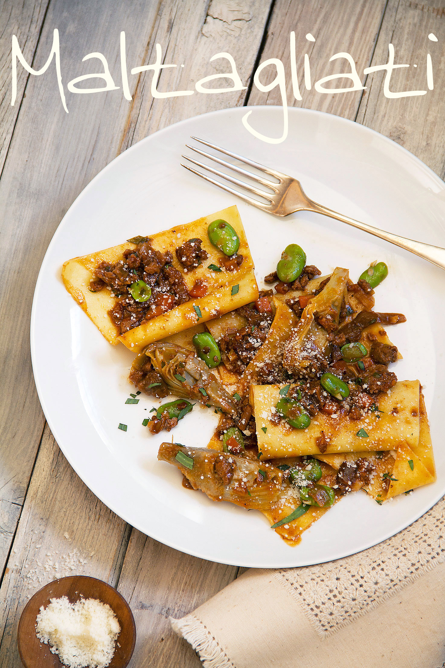 Spring Lamb Ragù with Artichokes, Fava Beans, and Maltagliati (badly cut) Pasta