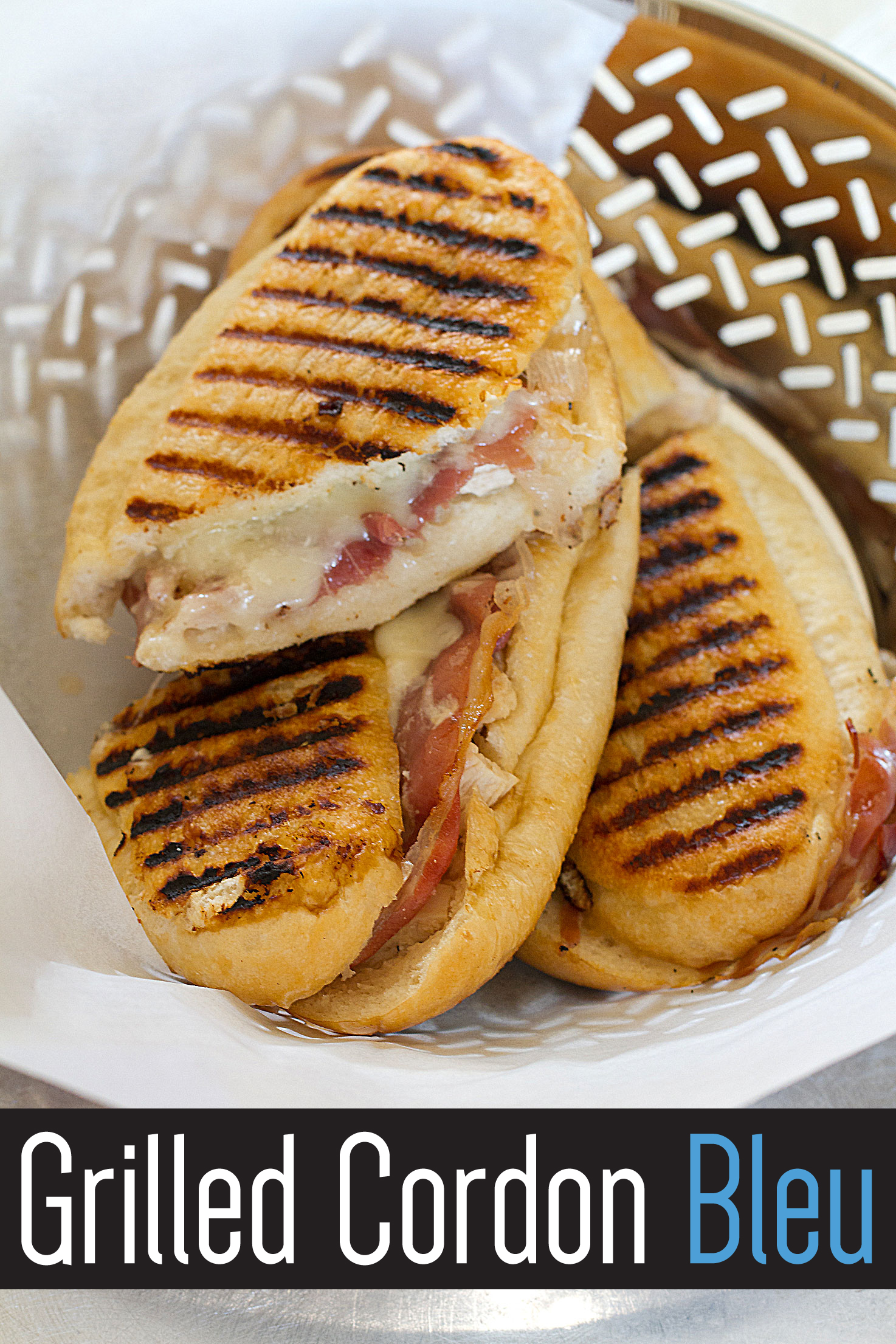 Chicken Cordon Bleu Grilled Cheese Panini