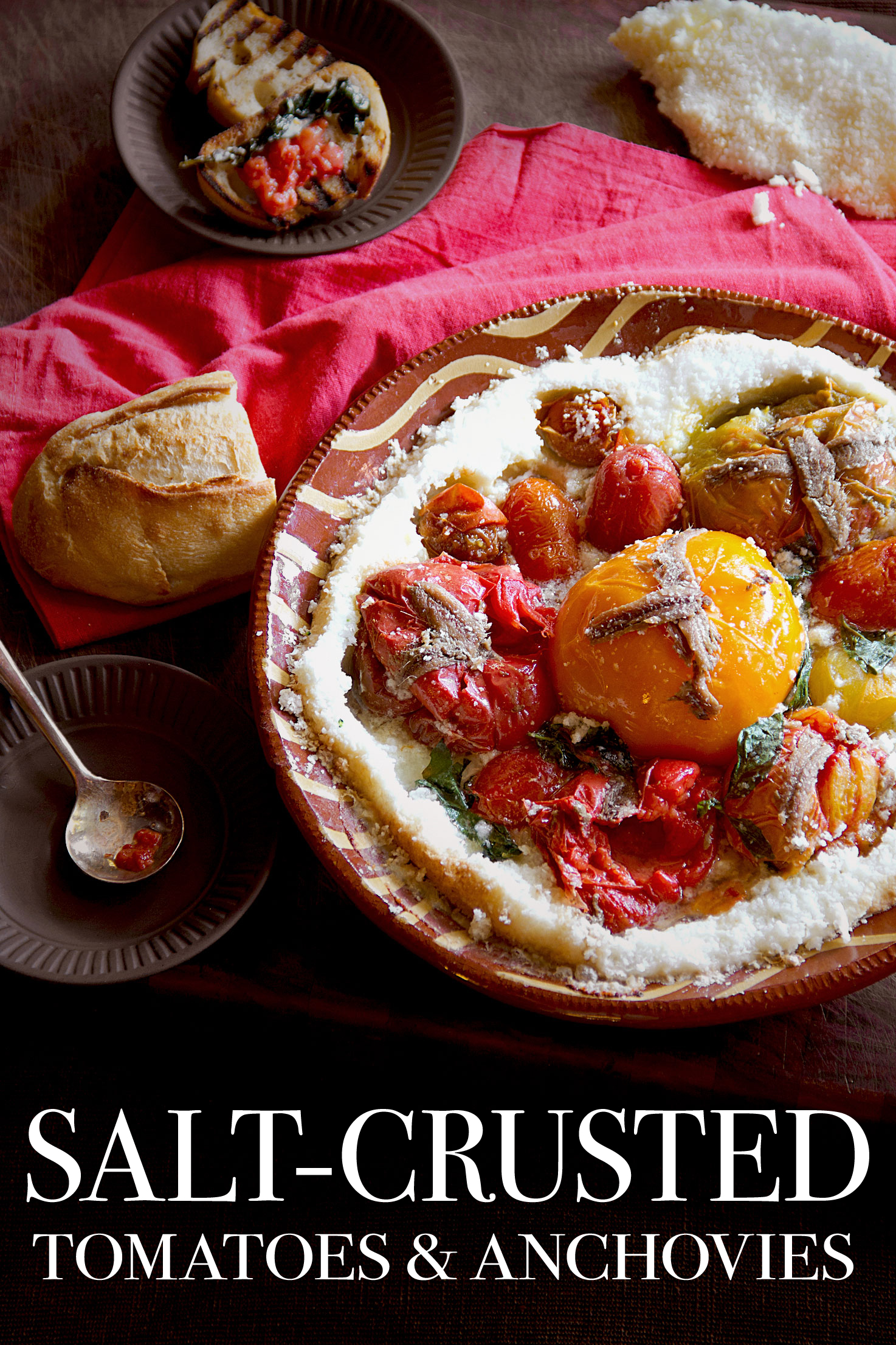 Salt-Crusted Tomatoes and Anchovies