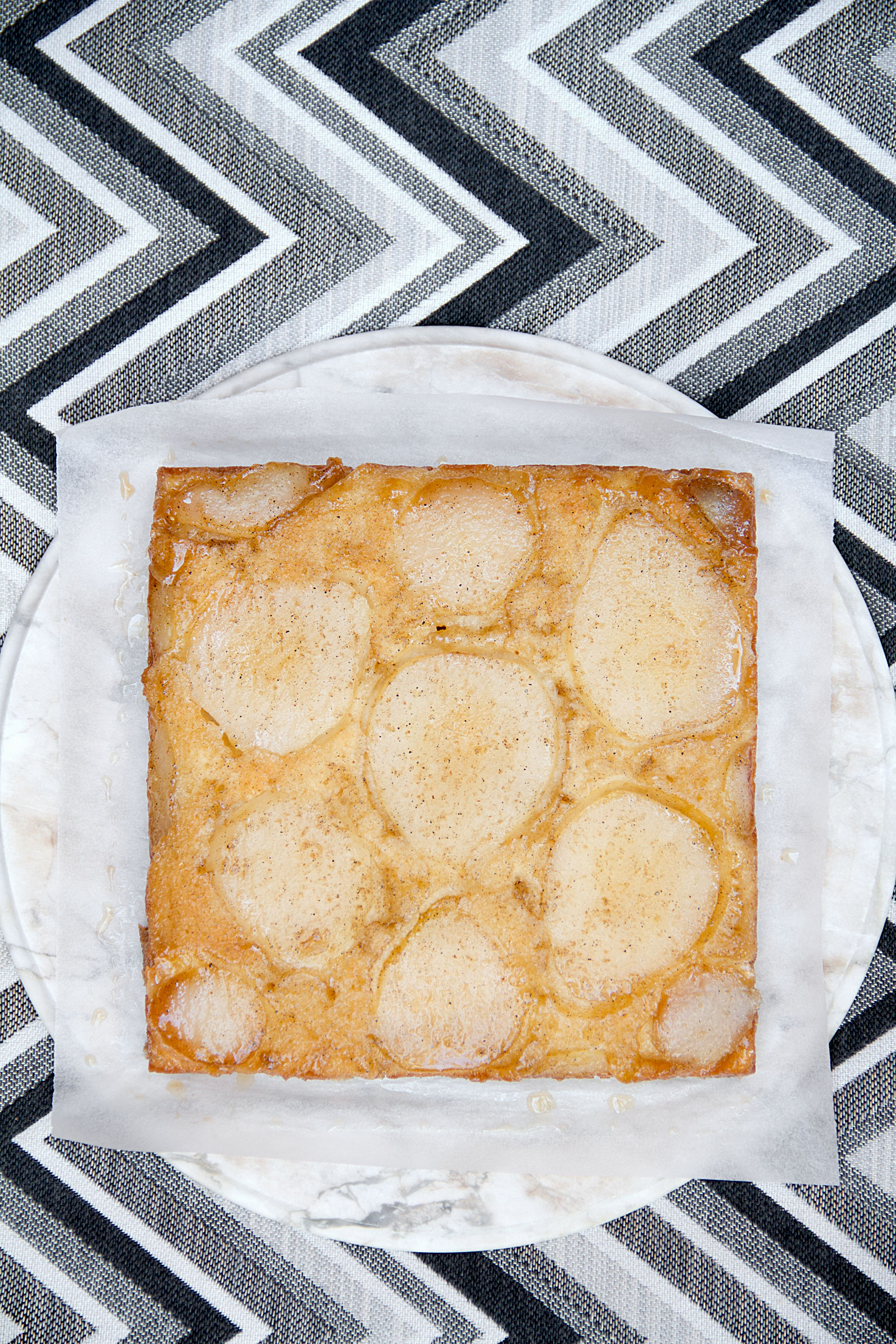 Maple-Cardamom Pear Upside Down Cake