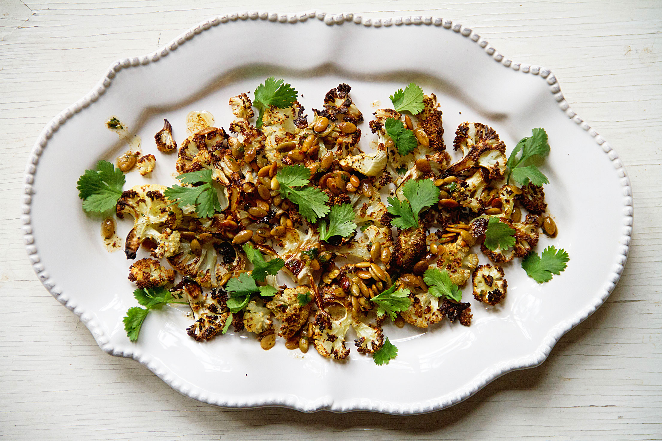 Brown Butter Cauliflower with Pumpkin Seeds