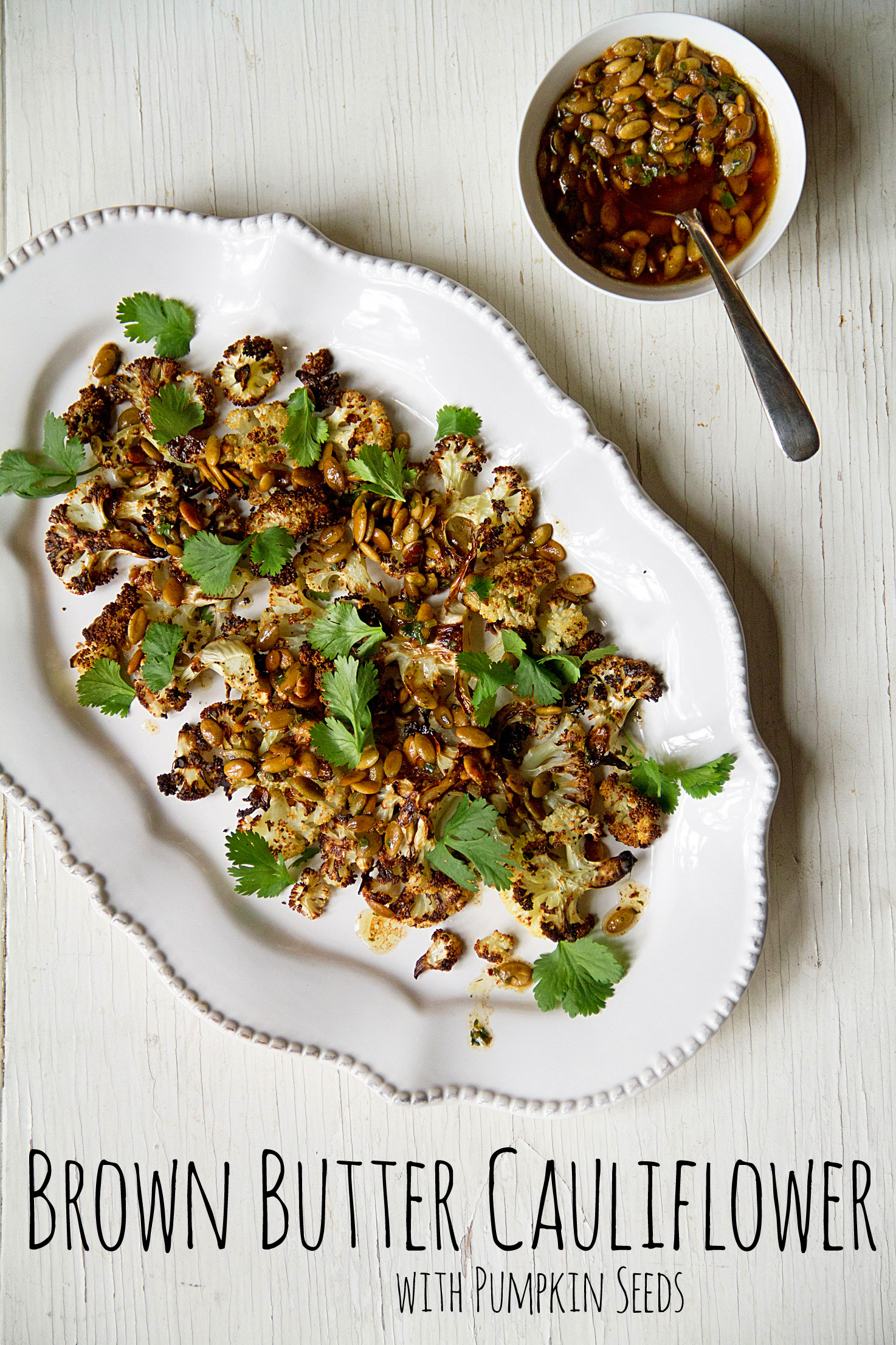 Brown Butter Cauliflower with Pumpkin Seeds