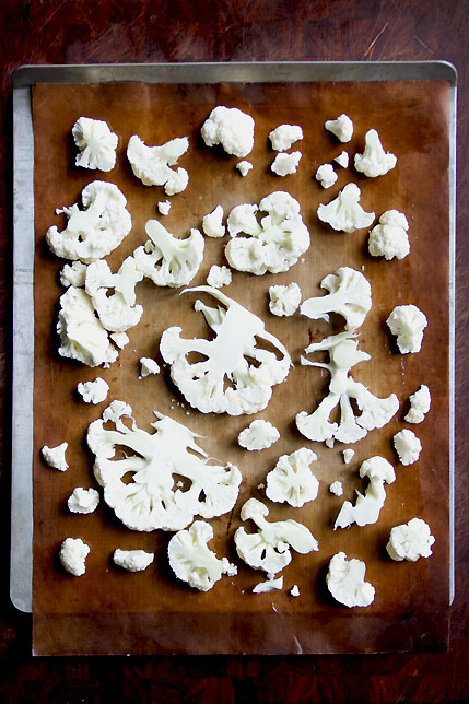 Cauliflower on sheet pan