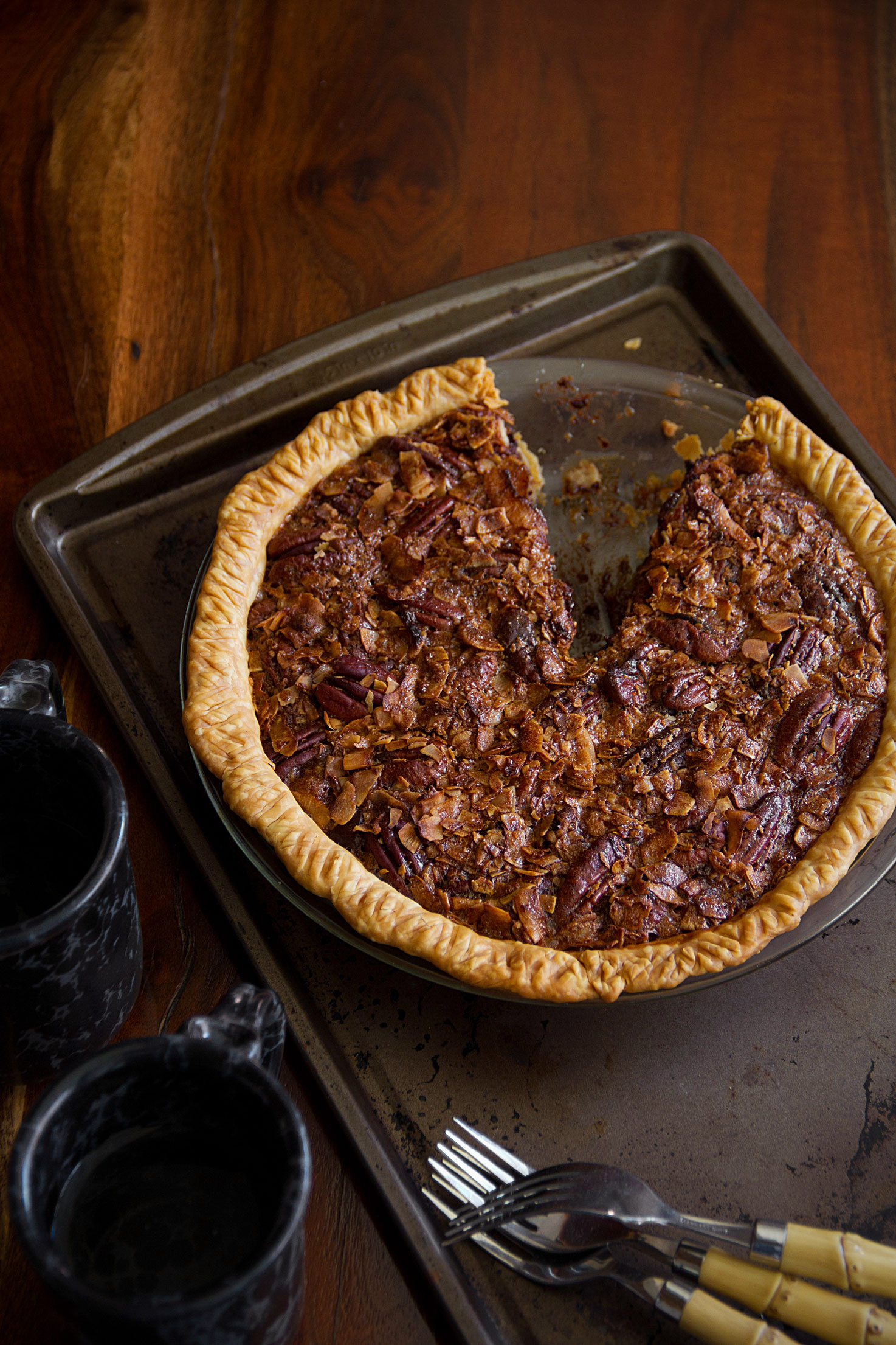 Chocolate Pecan Coconut Pie