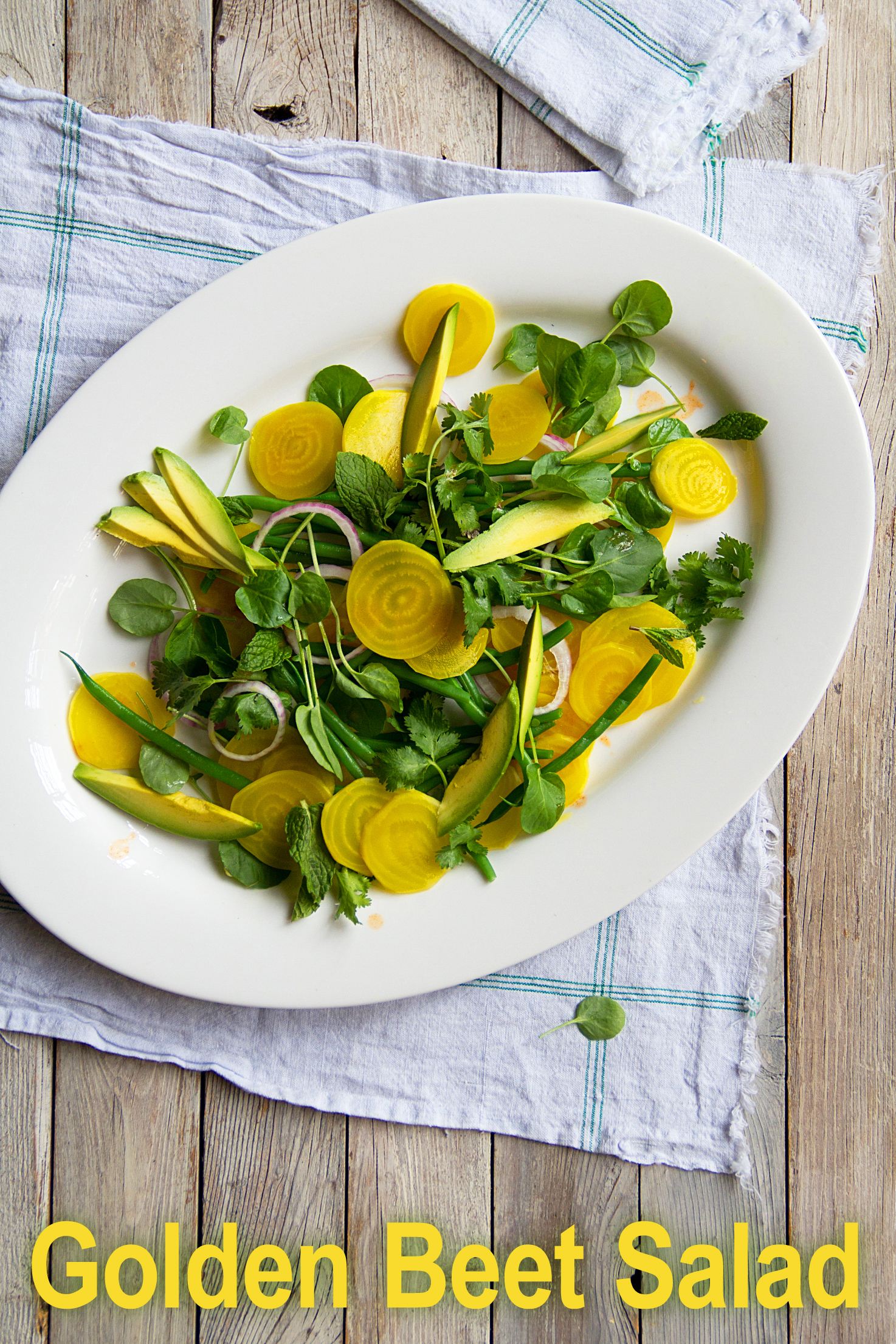 Golden Beet Salad with Avocado and Haricot Verts