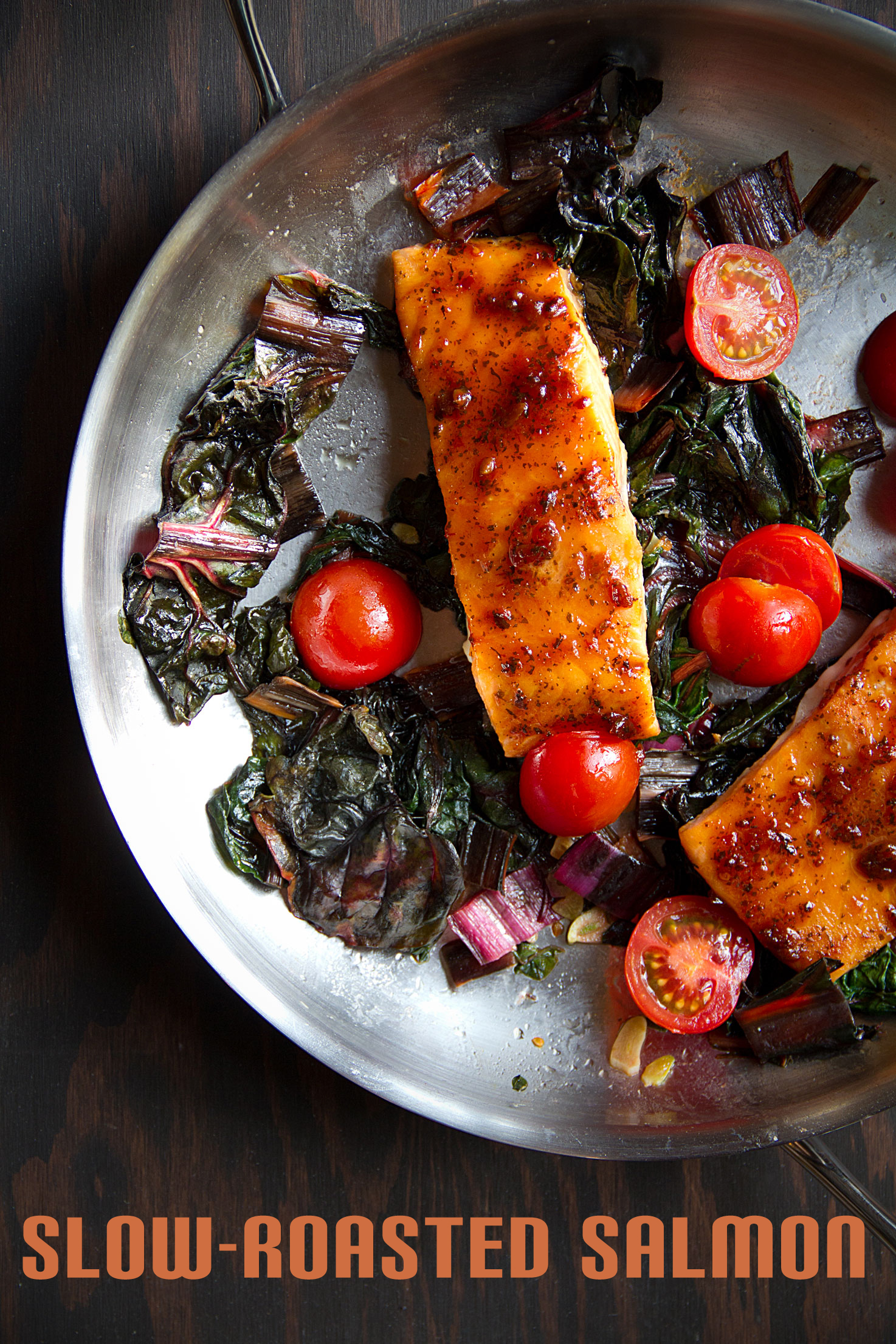 Slow-Roasted Salmon with Thai BBQ Sauce and Swiss Chard