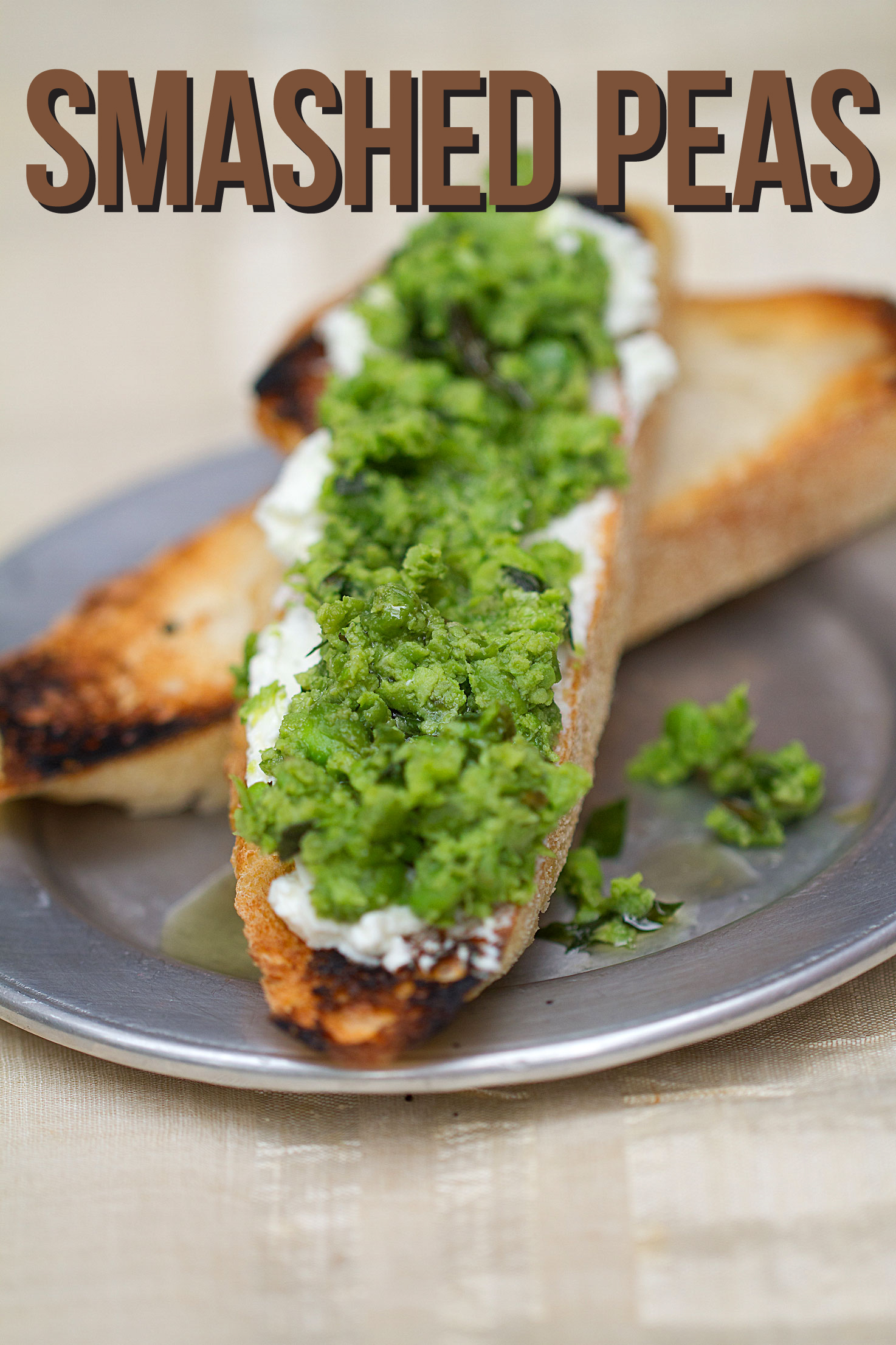 Smashed Peas and Whipped Goat Cheese on Toast
