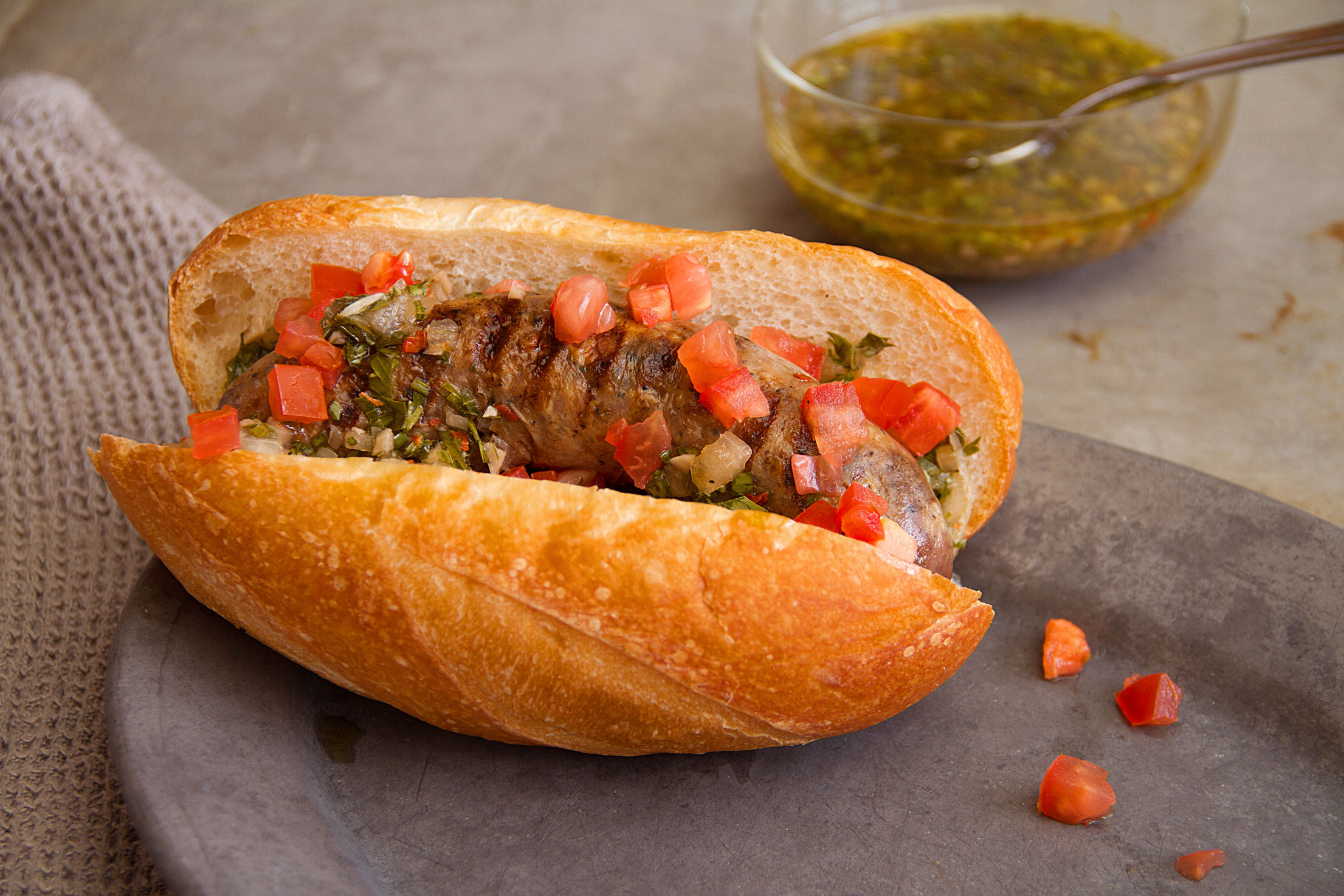 Choripan with Chimichurri