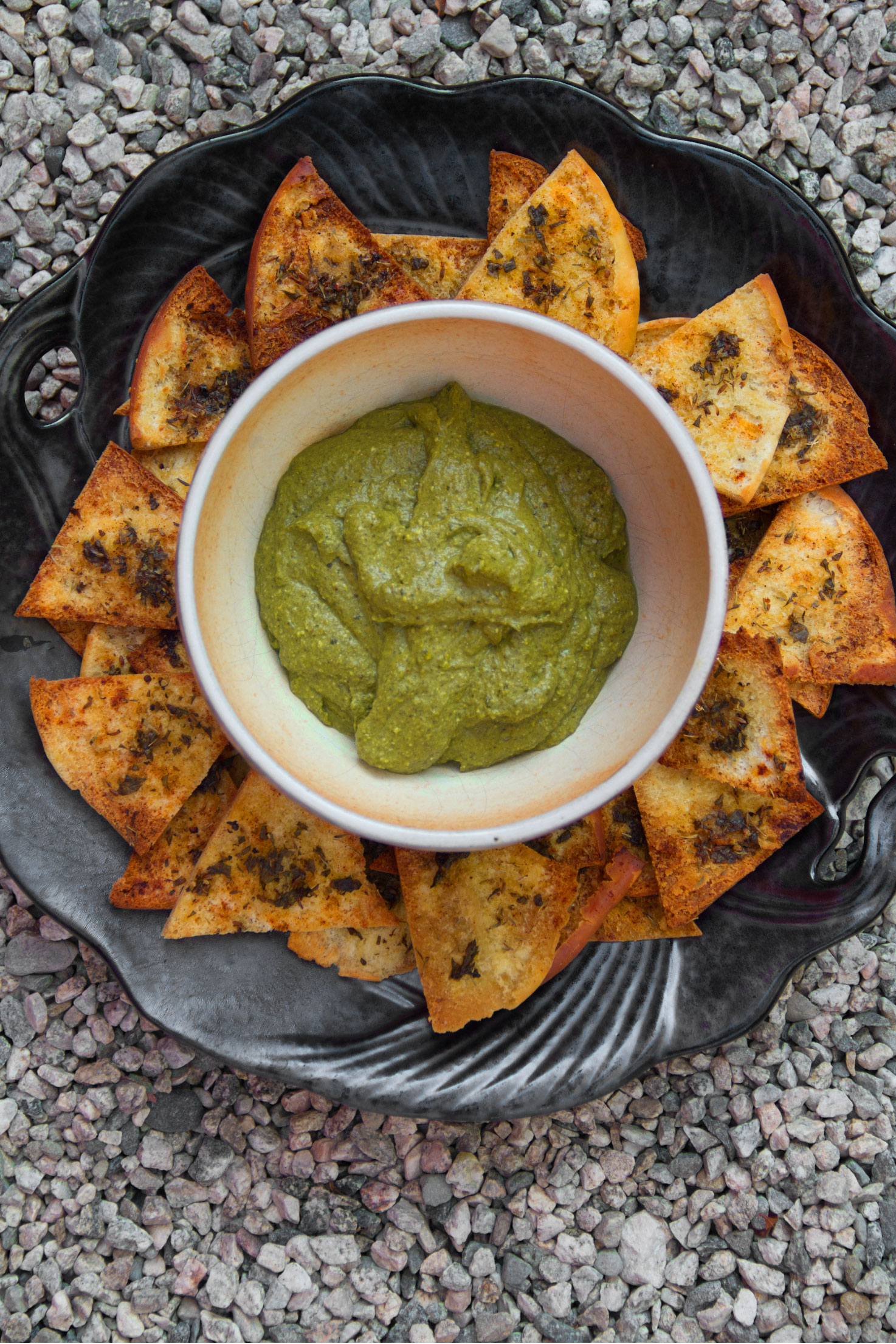 Almond and Swiss Chard-Tahini Dip