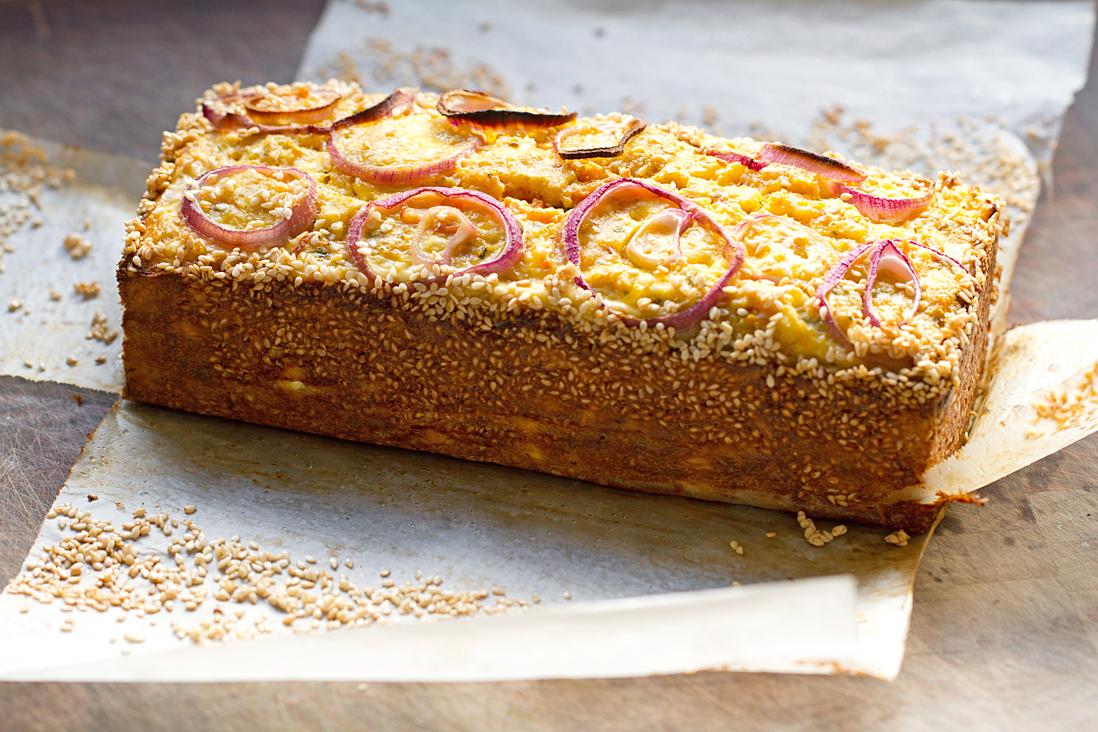 Savory Cake with Carrot, Feta, and Cumin