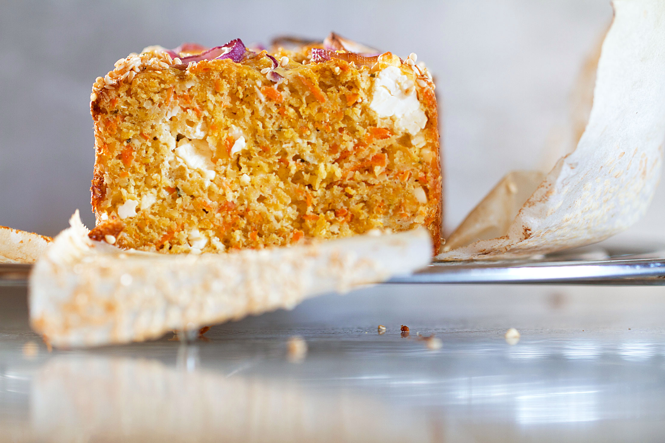 Savory Cake with Carrot, Feta, and Cumin