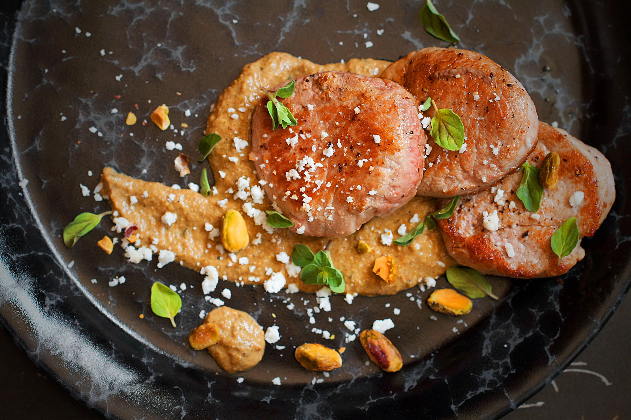 Pork Medallions with Pistachio Mole