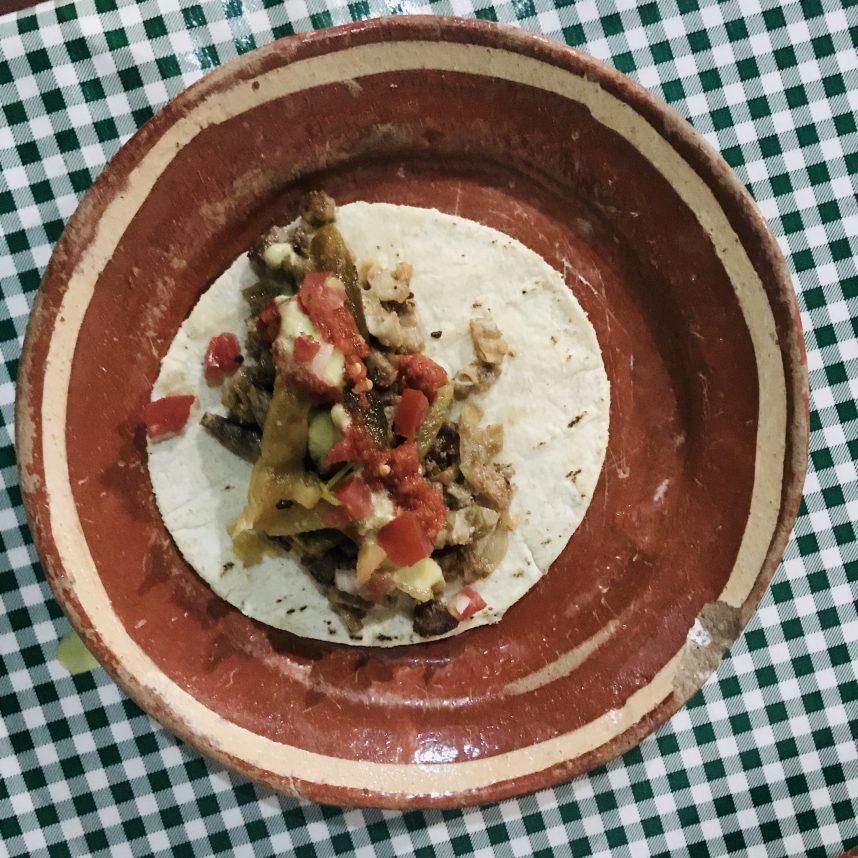 "Mixto" tripe and carne asada taco from Asadero Sonora in Loreto, Mexico