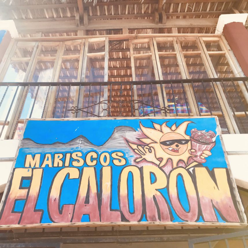 Upstair Terrace view of Mariscos el Caloron in Loreto, Mexico