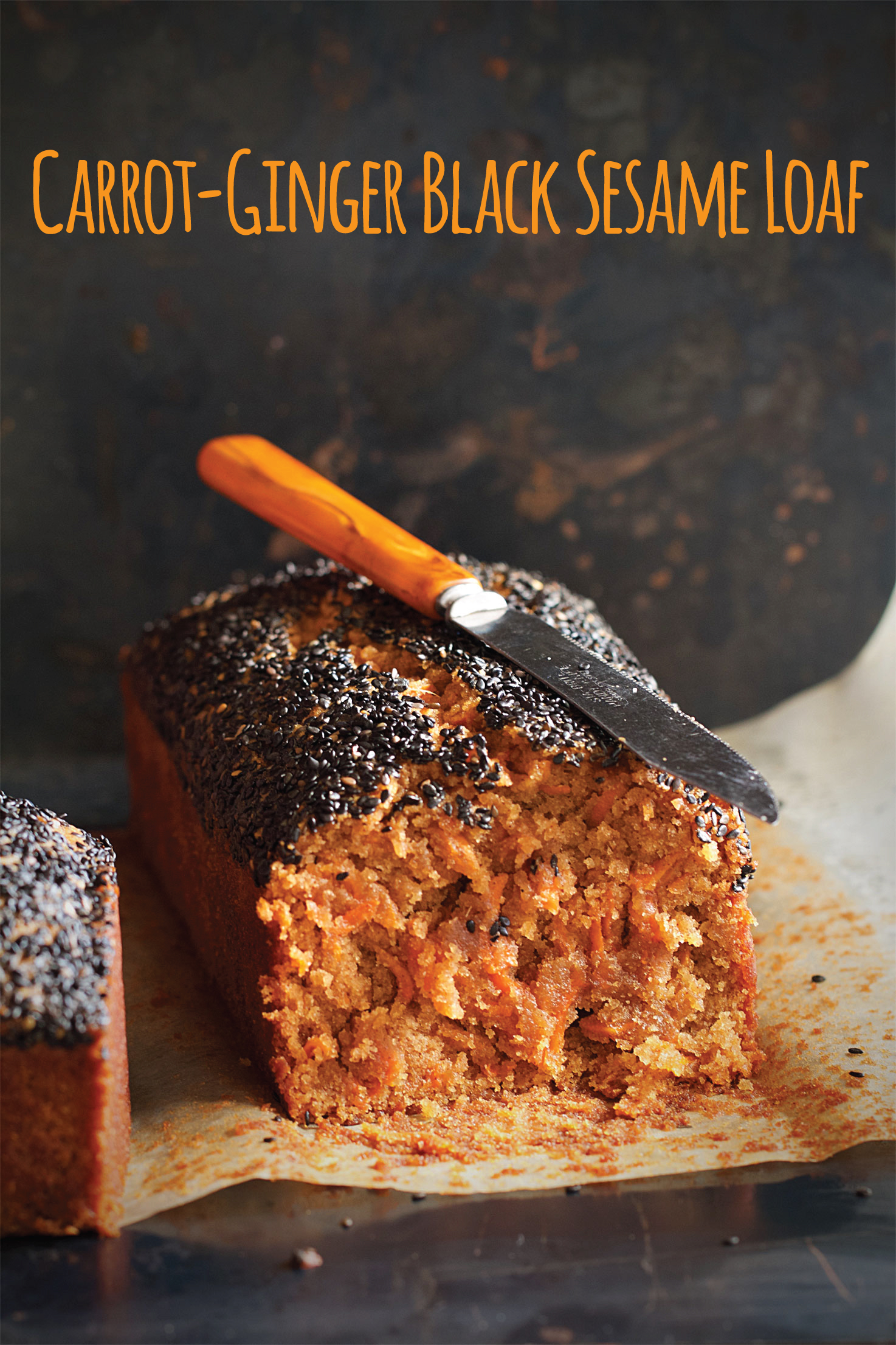 Vegan Carrot-Ginger Black Sesame Loaf