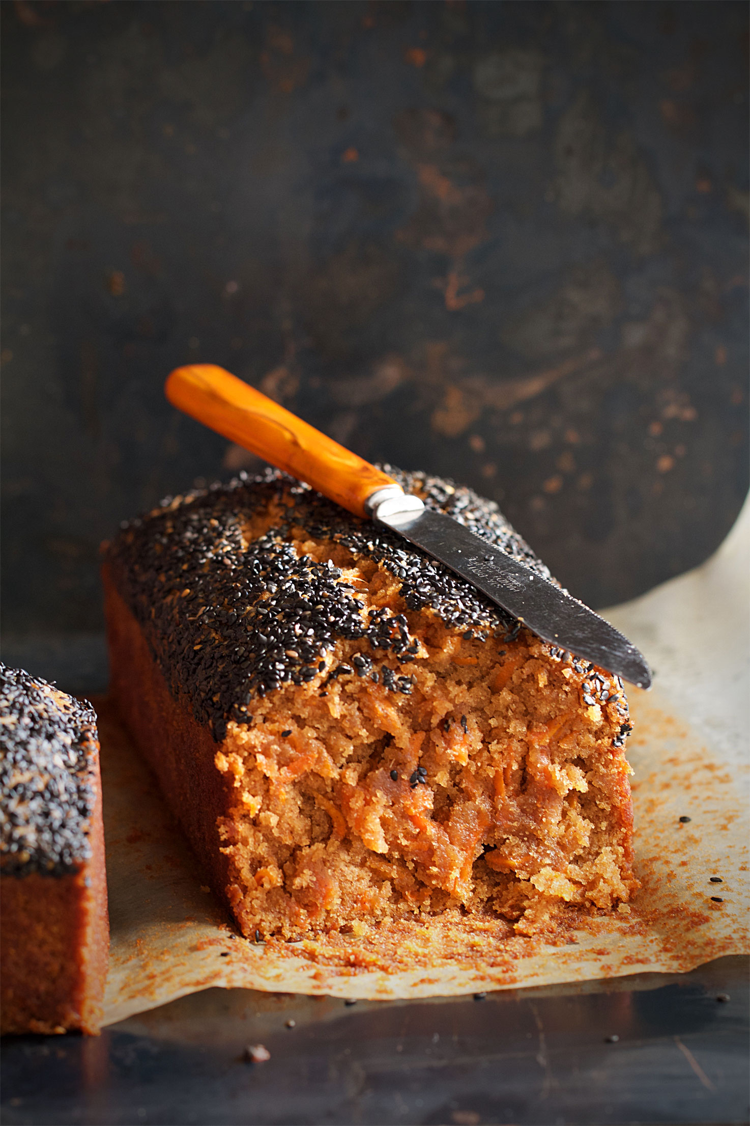 Carrot-Ginger Black Sesame Loaf