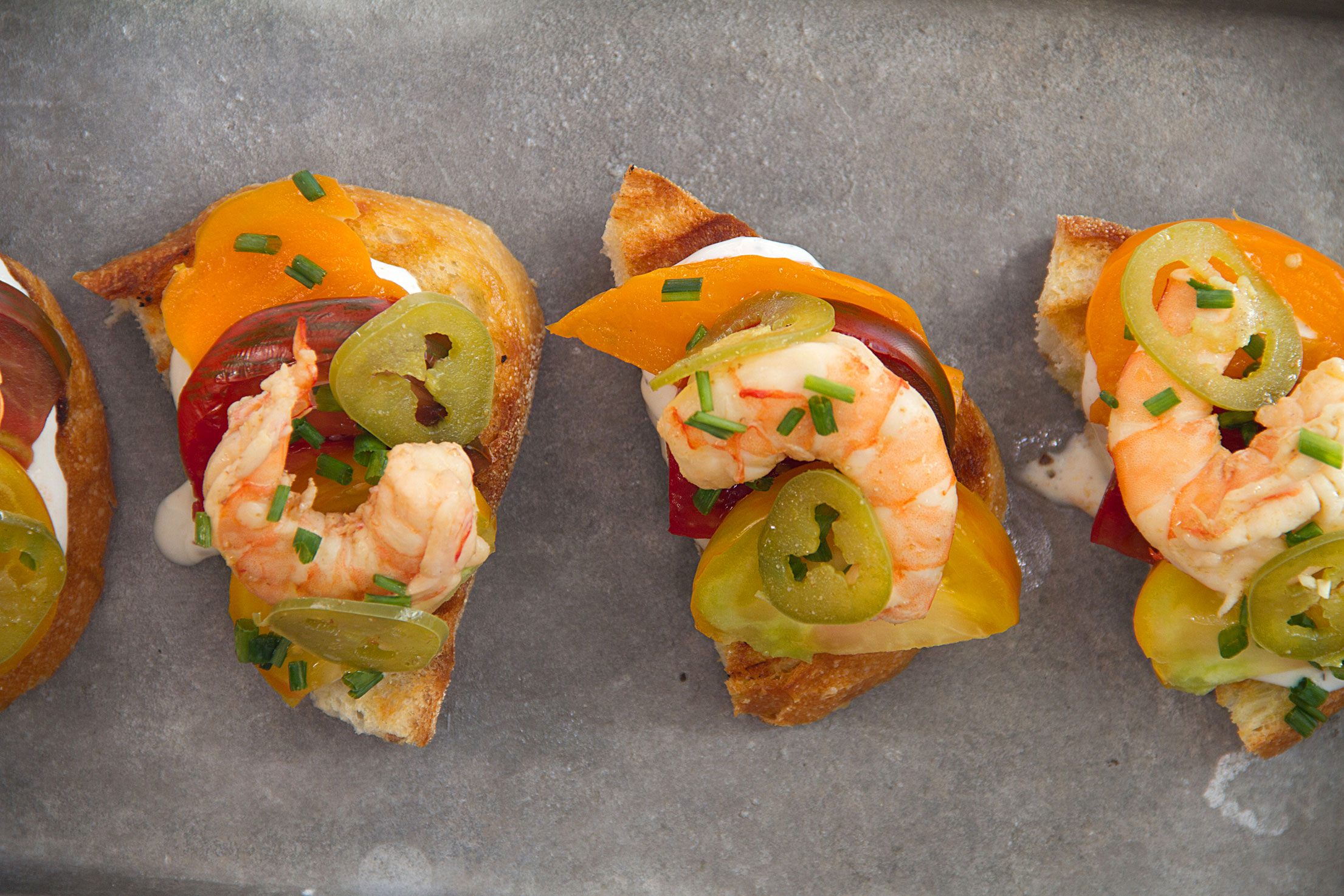 Pickled Shrimp Toasts