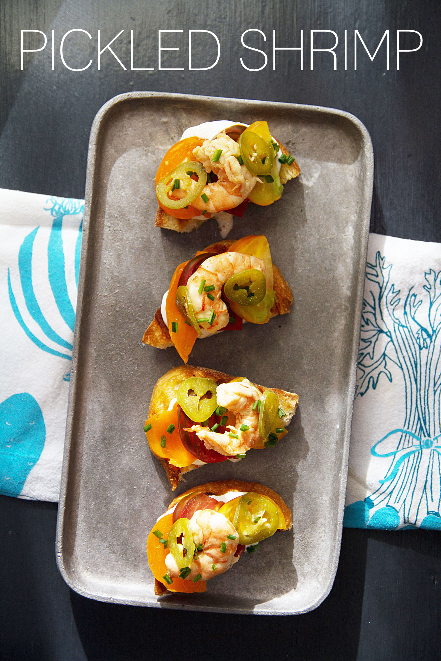 Pickled Shrimp Toasts