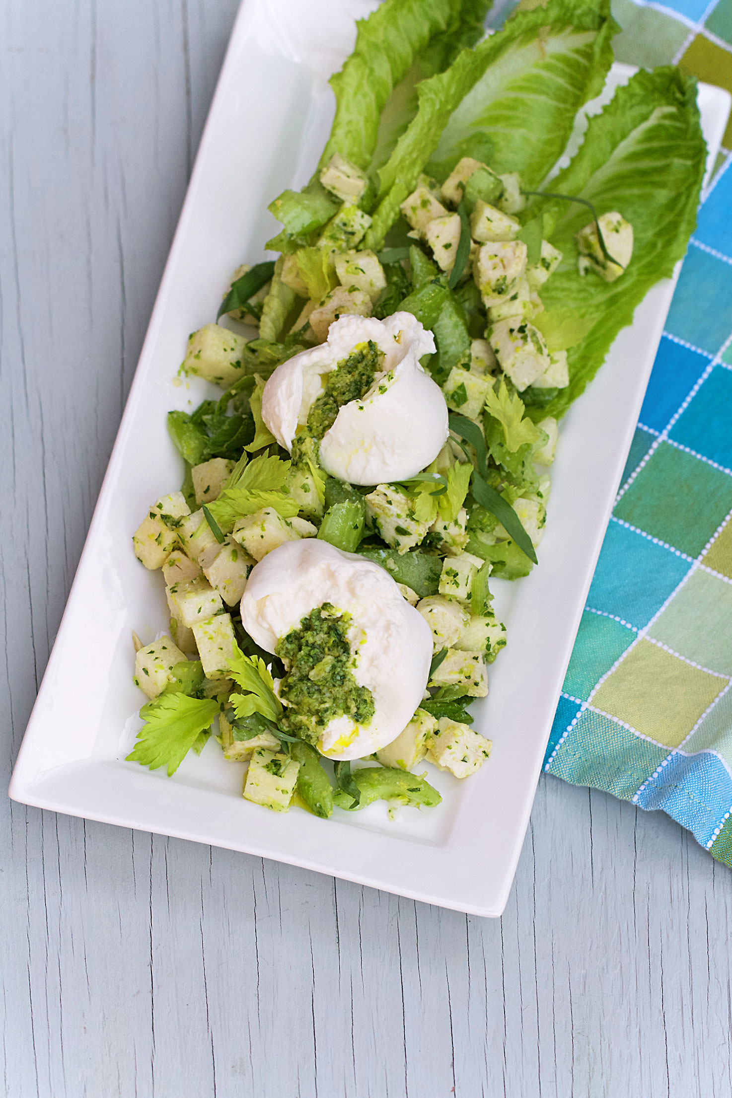 Chicken and Jicama Salad with Celery Pesto