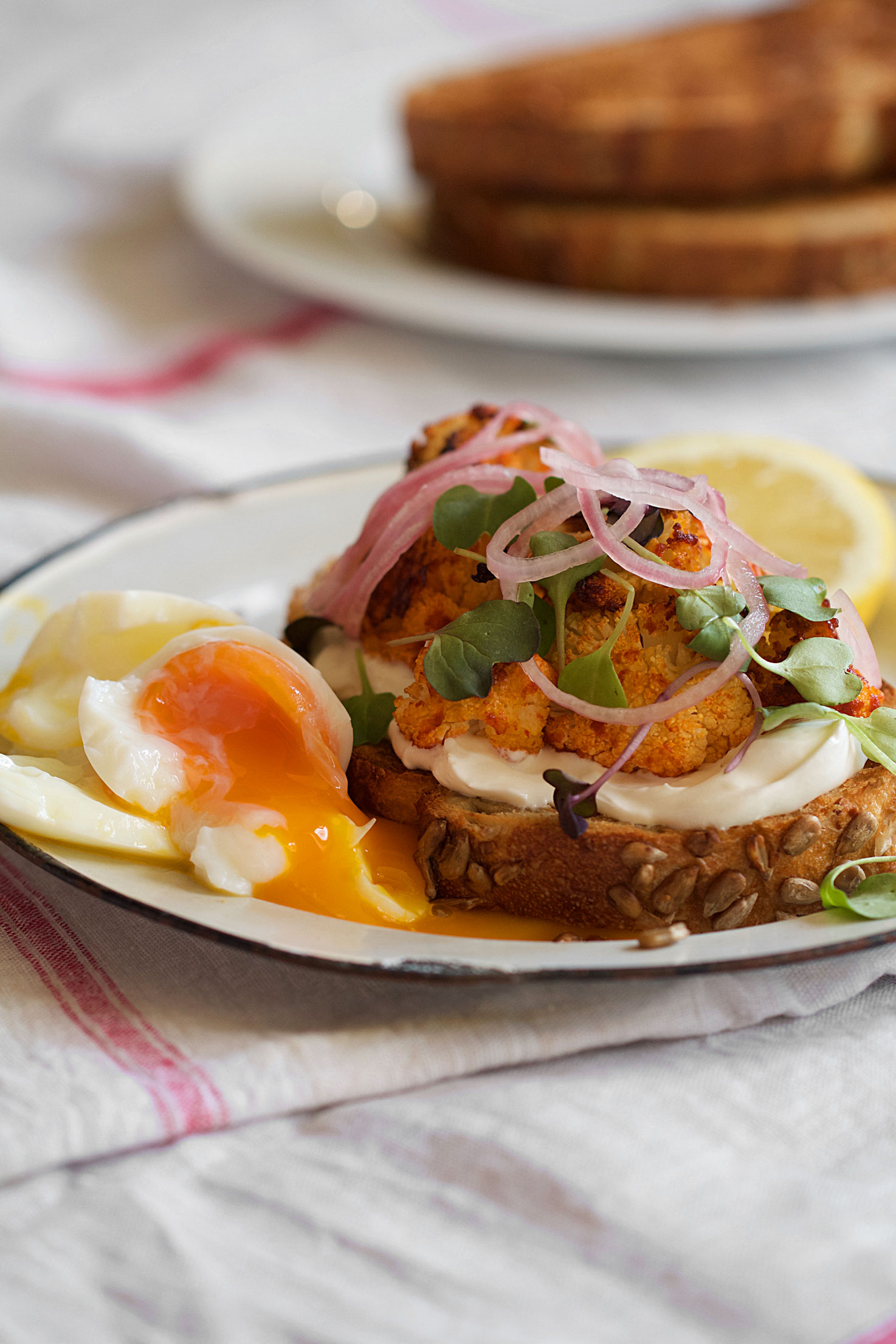 Harissa Roasted Cauliflower Toast